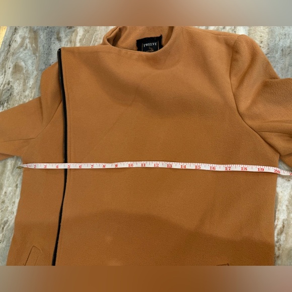 Women’s TWELVE By ONTWELFTH Camel collarless zip front jacket- Size Medium - Picture 10 of 10